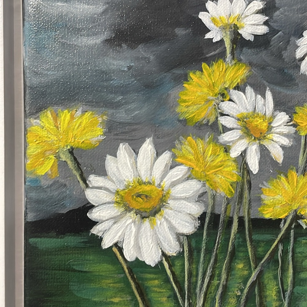 Yellow and White Daisy Flowers Painting - Picture 4 of 10